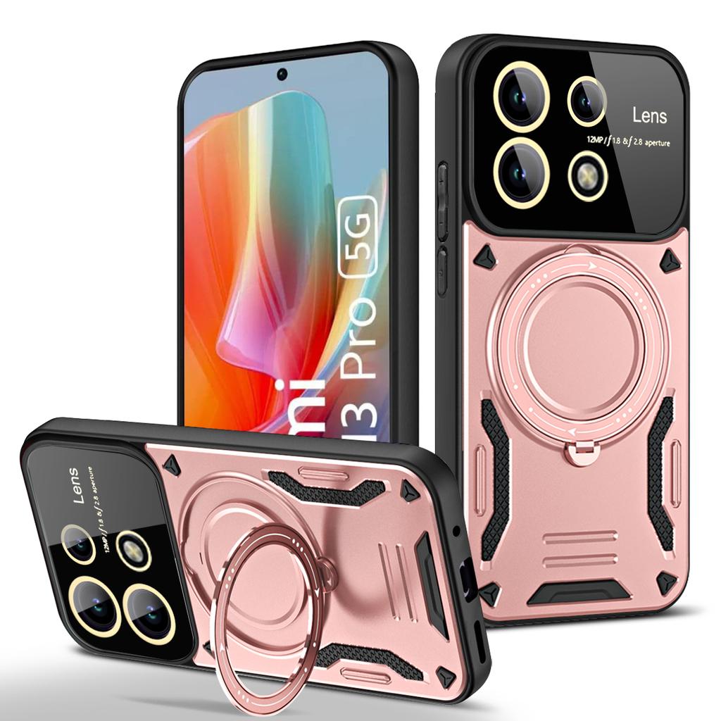 Luxury Armor Magsafe Wireless Charging Case For Redmi Note13 Pro Plus Note 13 4G 5G Magnetic Ring Bracket Bumper Cover