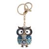 New Creative Animals Cute Owl Key Chain Metal Diamonds Fashion Keychains Men's Women's Handmade Jewelry Gift Keyring Bag Charms