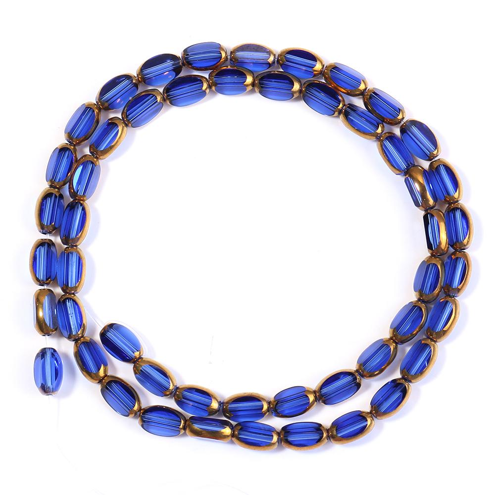 1 Strand 4x7mm Faceted Oval Crystal Beads Colorful Loose Spacer Glass Rice Beads For DIY Handmade Bracelet Necklace Accessories