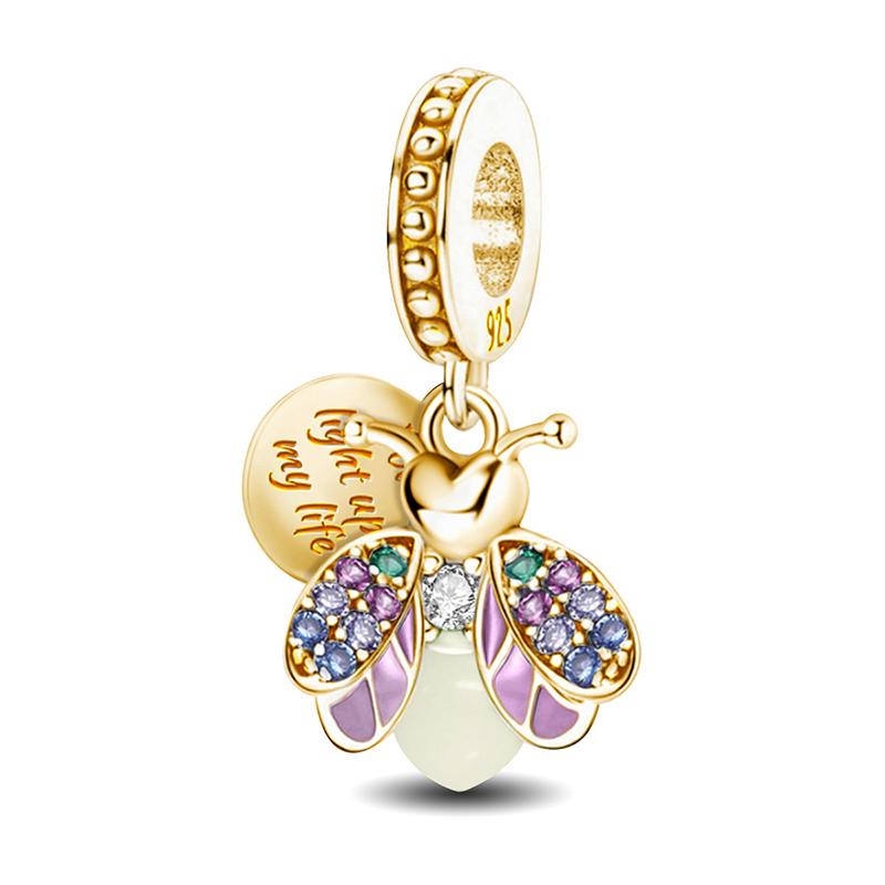 Медь Любовь Сердце Светлячок Золотая Серия Шармы Подходят для DIY Изготовления Браслета Ожерелья Подарок Высокое Качество Изысканные Ювелирные Изделия