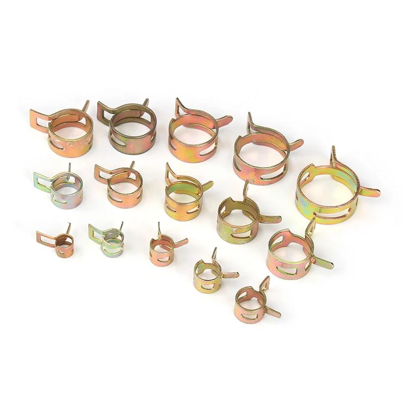 115PCS 6MM~22MM Hose Clamp Zinc Plated Spring Hose Pipe Clamps Air Clip Clamp Fuel Spring Clip Vacuum Water Tube Clamp