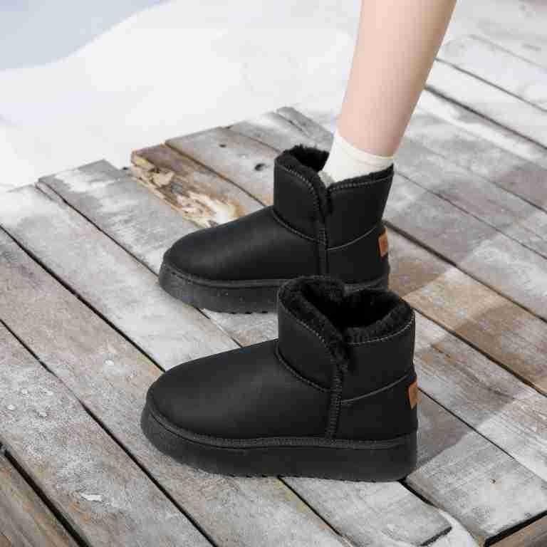 Snow boots women's shoes winter short cotton shoes thick sole piled thickened warm household snow cotton