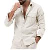 Дизайнерские весенне-летние мужские повседневные хлопковые льняные рубашки с длинным рукавом, свободные рубашки