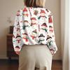 Women's Shirt Blouse Christmas Print Button Long Sleeve Casual Basic Shirt Collar Regular Top