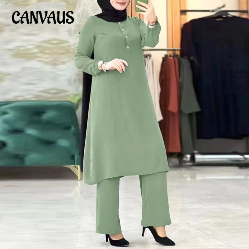 Женский костюм больших размеров с рукавами-фонариками, повседневный, модный