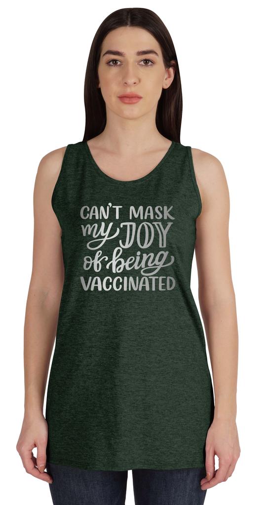 Inkmeso Can't Mask My Joy Of Being Vaccinated Women Pro-Vaccine Tank Top