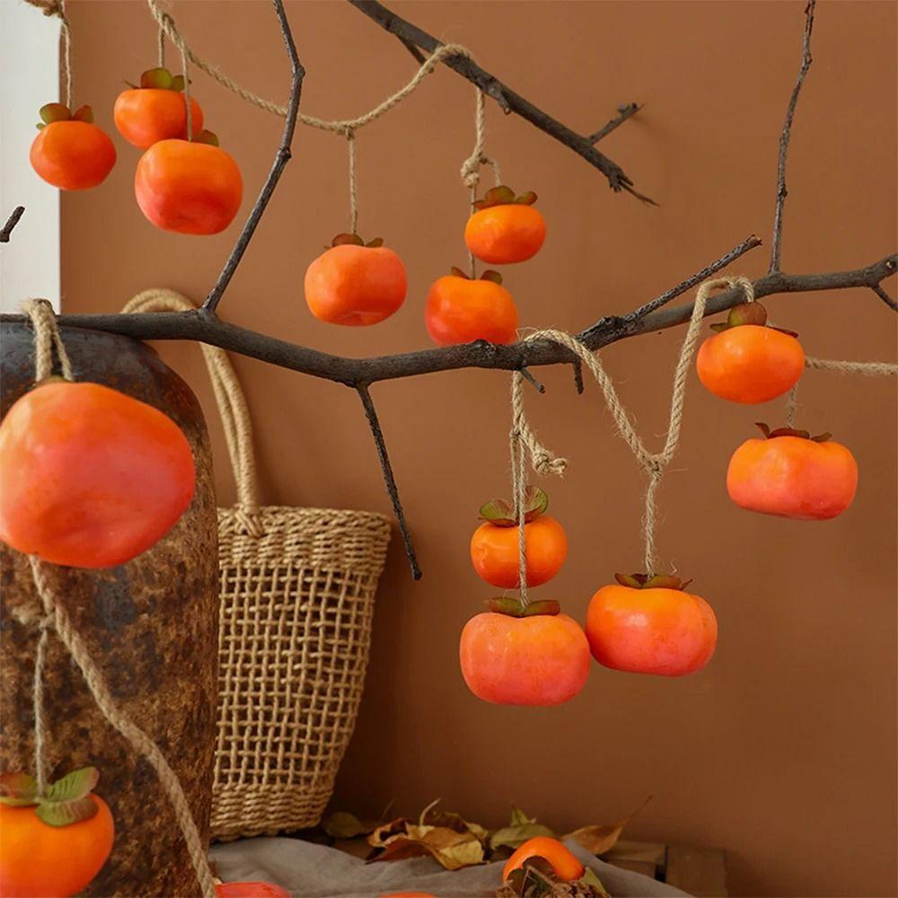 80cm Artificial Persimmon Orange Persimmon Pendant Simulation Persimmon Fruit Restaurant