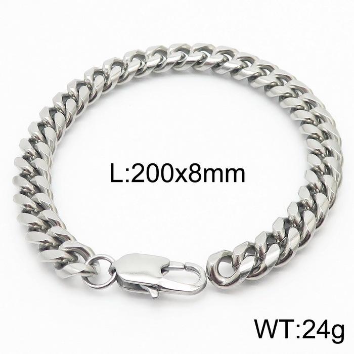 5-8 мм простой мужской браслет из нержавеющей стали, кубинская цепочка, модный женский браслет на руку для пары, унисекс, наручные украшения, подарок для вечеринки
