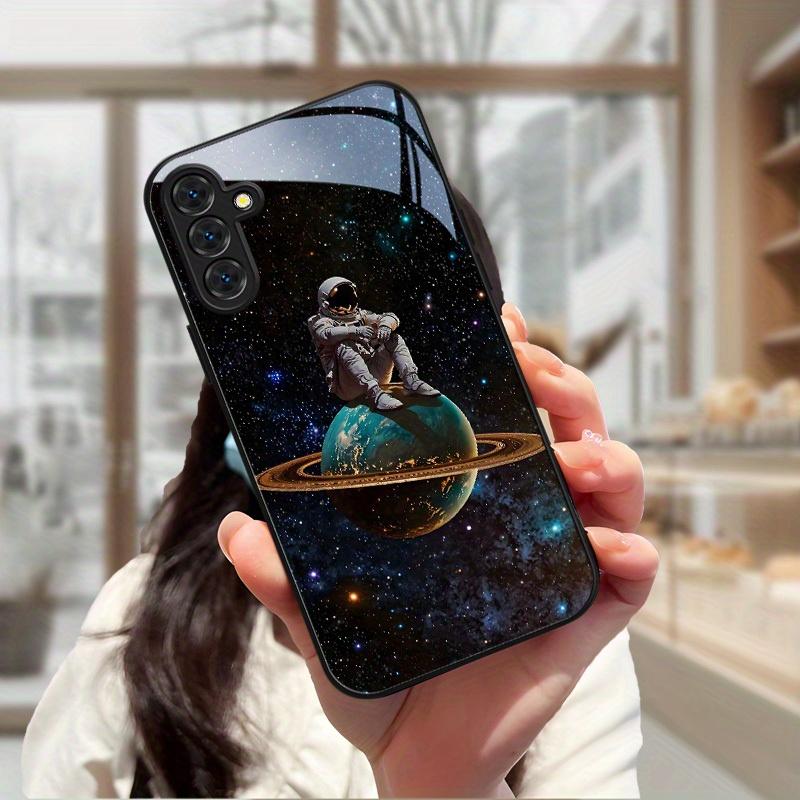Закаленное стекло чехол для телефона Астронавт подходит для Samsung Galaxy S26 S25 S24 S23 S22 S20 FE Ultra Plus противоударный задняя крышка