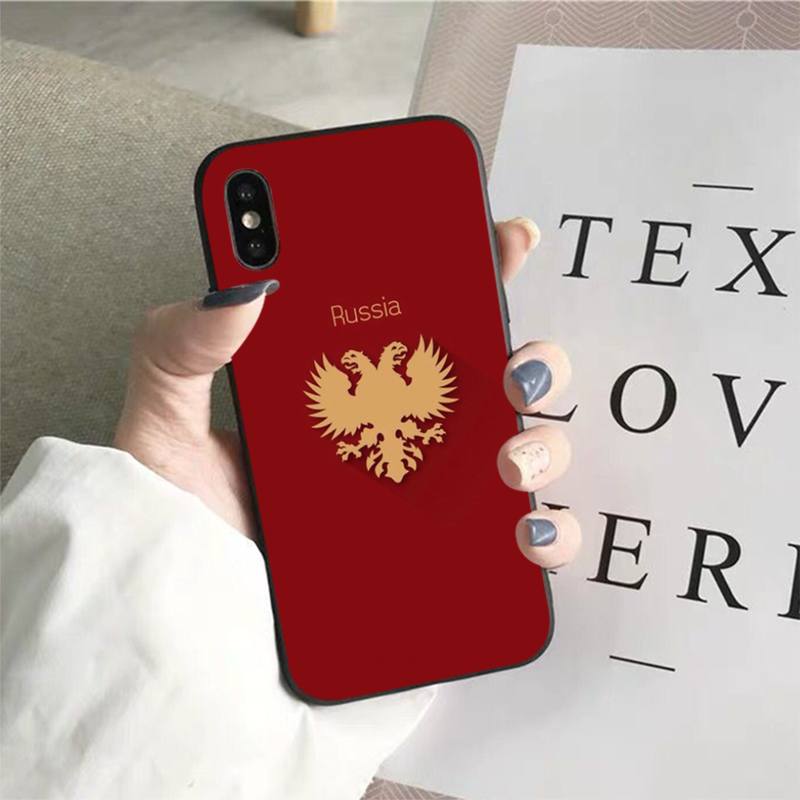 YNDFCNB чехол для телефона с флагом России и гербом для iPhone 13 11 12 pro XS MAX 8 7 6 6S Plus X 5S SE 2020 XR