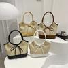 Large Capacity Straw Shoulder Bag Elegant Women's Handbag Korean Weaving Tote Bag  Beach