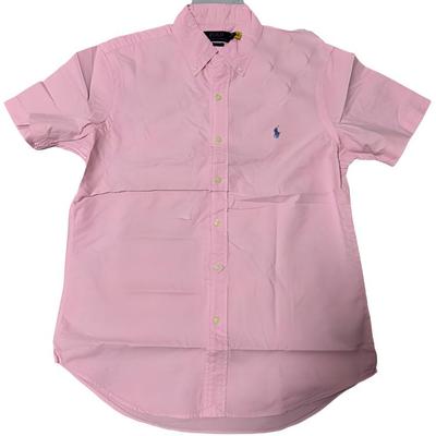 Polo Pony вышитая однобортная рубашка с коротким рукавом мужские рубашки розовые 710816449-017