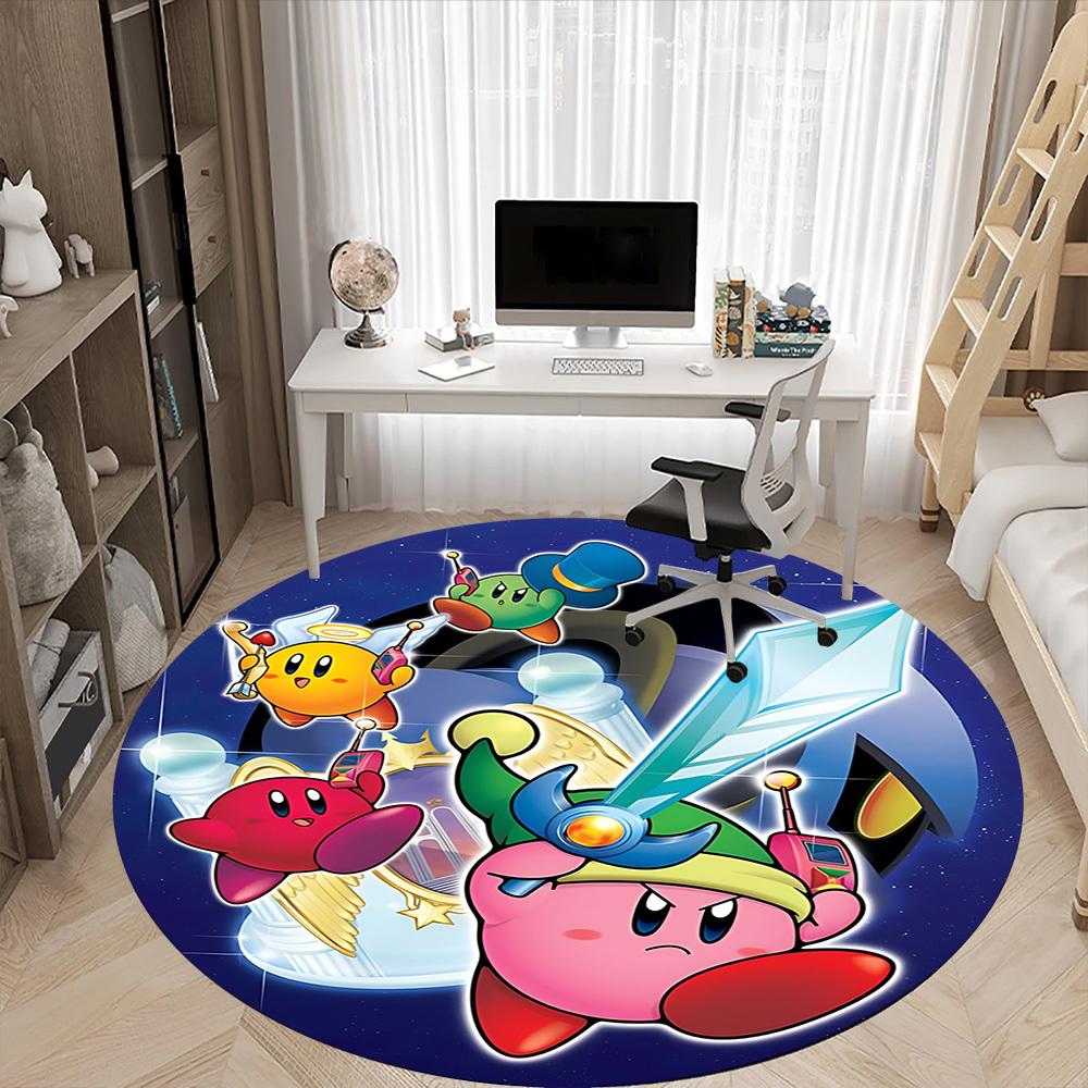 Kitty Kirby Office Round Area Rug, Under Office Chairs Bedroom Living Room Home Decor, a1022328