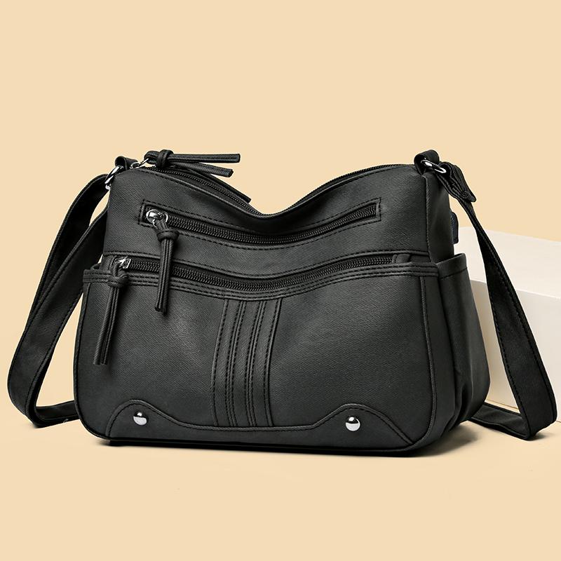 Женская легкая сумка кроссбоди с несколькими отделениями и регулируемым ремешком, повседневная наплечная сумка