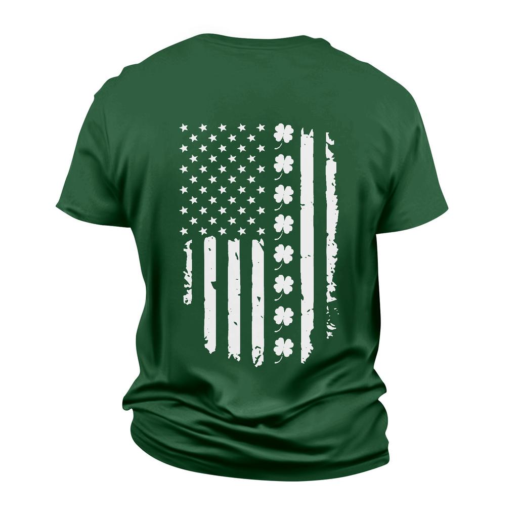 Улица. Принт ко Дню Патрика - мужская повседневная футболка с круглым вырезом и короткими рукавами