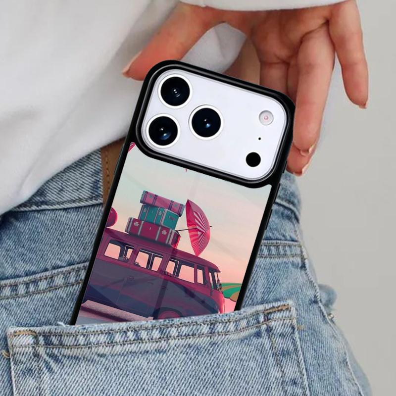 Combi Van Surf soft Phone Case for iPhone 16e 15 14 13 12 17 Pro Max Plus Air 17pro Cover Coque