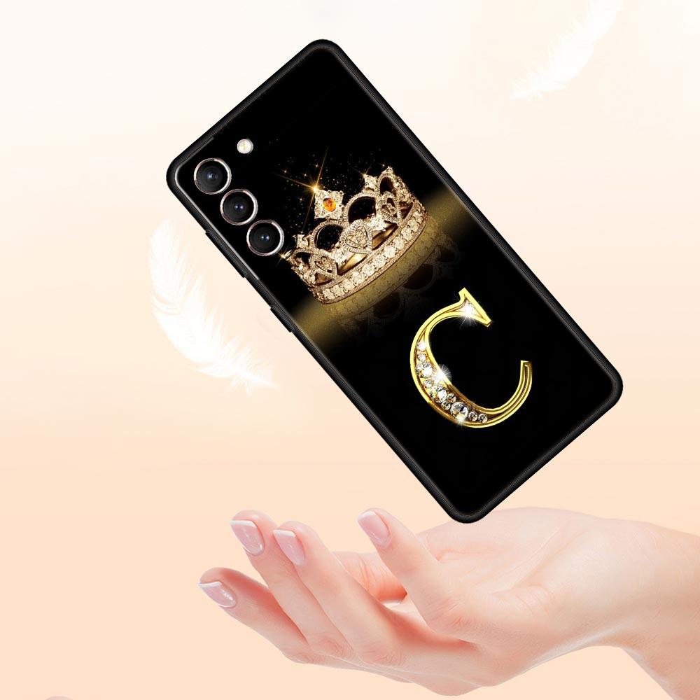Модный Чехол для Телефона с Алмазной Короной и Буквой А, Мягкий, для Samsung Galaxy S23 S24 S22 S21 S20 FE Ultra 5G S10 S10E S9 S8 Plus