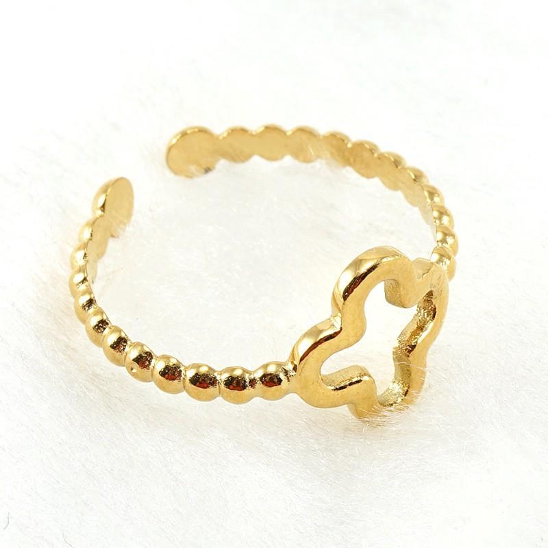 Новое модное кольцо из титановой стали с полым дизайном, нишевое простое женское трендовое открывающееся регулируемое кольцо