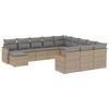 VidaXL Salon de Jardin avec Coussins 10 pcs, Canapés de Terrasse, Ensemble de Meubles de Patio, Mobilier d'Extérieur, Noir 3257042