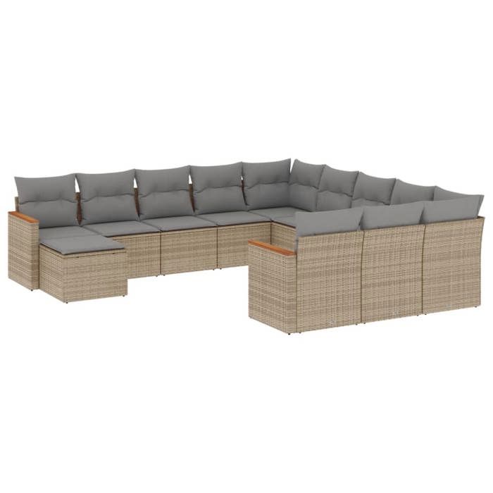 VidaXL Salon de Jardin avec Coussins 10 pcs, Canapés de Terrasse, Ensemble de Meubles de Patio, Mobilier d'Extérieur, Noir 3257042