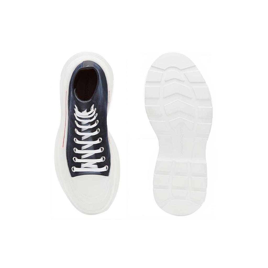Alexander Mcqueen Ботинки на тракторной подошве, гладкие, короткие, мужские, морской синий 627206WHBGN4018