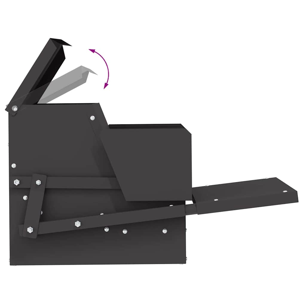 Chicken Treadle Feeder Black 50 x 40 x 29 cm Cold Rolled Steel