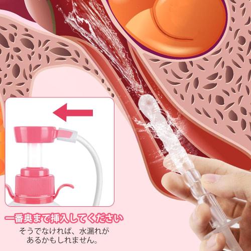 Ninonly Multi-Purpose Enema Device, 600ml Large Capacity, Backflow Prevention Function, Manual Pump, 65cm Tube, 3 Replacement Nozzles, Leak-Free, Unis