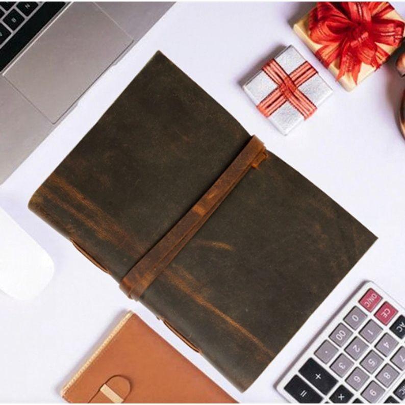 Кожаный блокнот A5, книга для эскизов, путевой праздничный журнал, подарок для нее и него, Рождество, день отца, матери