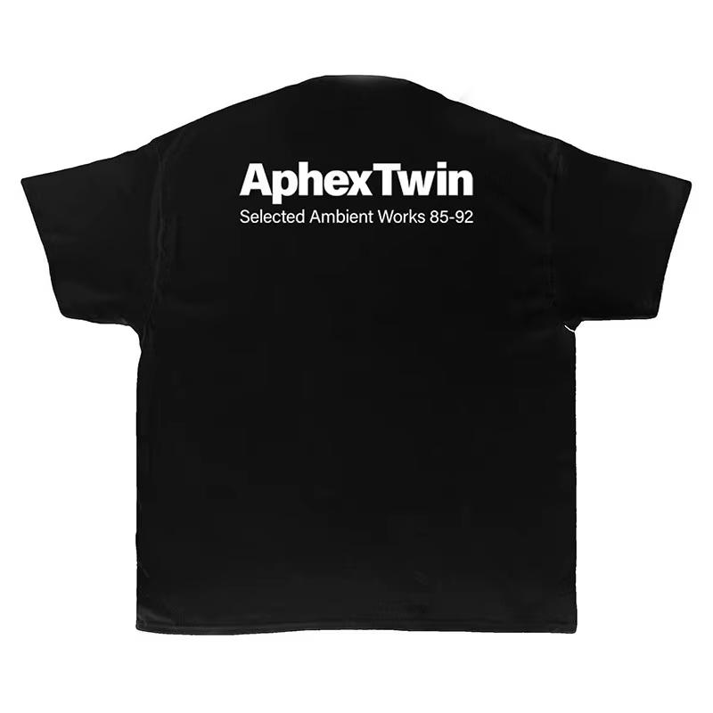 Summer T-Shirt Aphex Twin Cotton Oversized Fashion Short Sleeve T Shirt Tops Men Women Tee Y2k Streetwear Harajuku Clothing