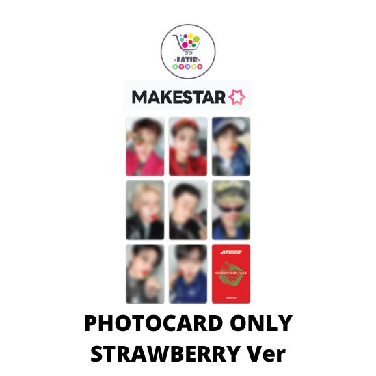 Клубничная версия MAKESTAR Только официальная фотокарточка Подарок за покупку ATEEZ 14-й мини-альбом GOLDEN HOUR Часть 5