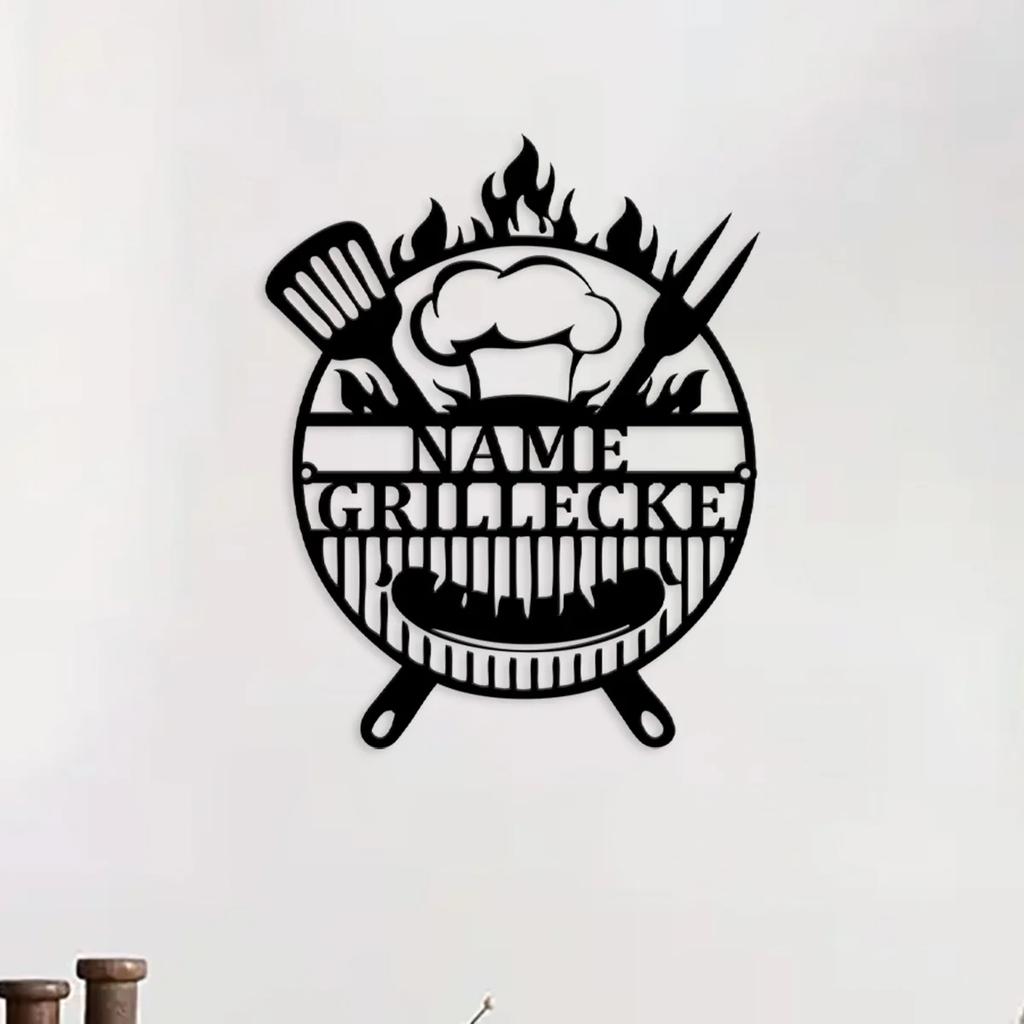 Металлическая табличка для барбекю на заказ, Персонализированный декор для гриля на улице, Уникальное настенное искусство для кухни