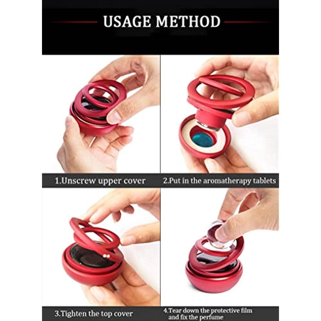 Автомобильный освежитель воздуха на солнечной энергии, межзвездная подвеска, двойное кольцо, ароматерапия (черный)