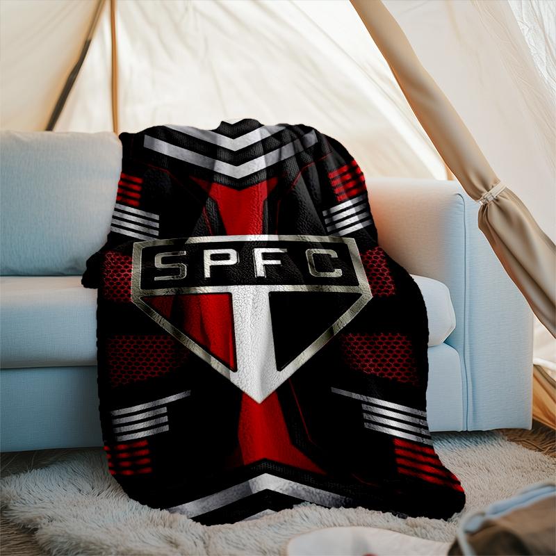 1PC Paulo Fc Emblem Printed Soft Flannel Blanket Throw for Adult Bedroom Living Room Sofa Camping Travel Fan gifts Christmas Gifts