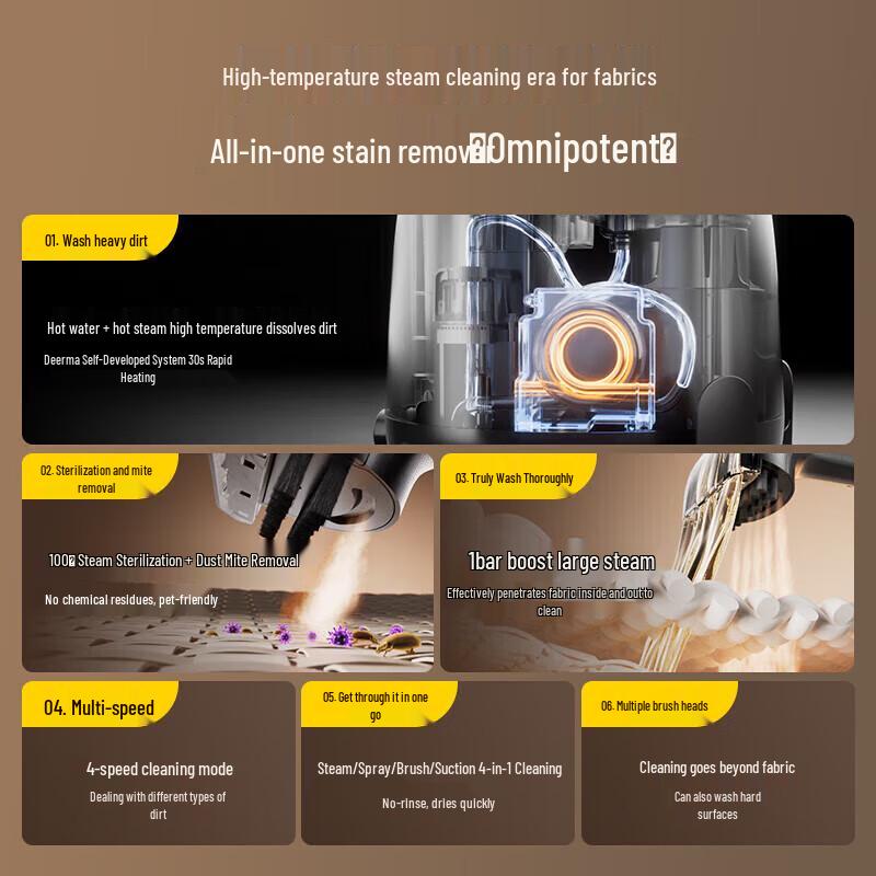 Deerma Паровой очиститель ткани King Series 100°