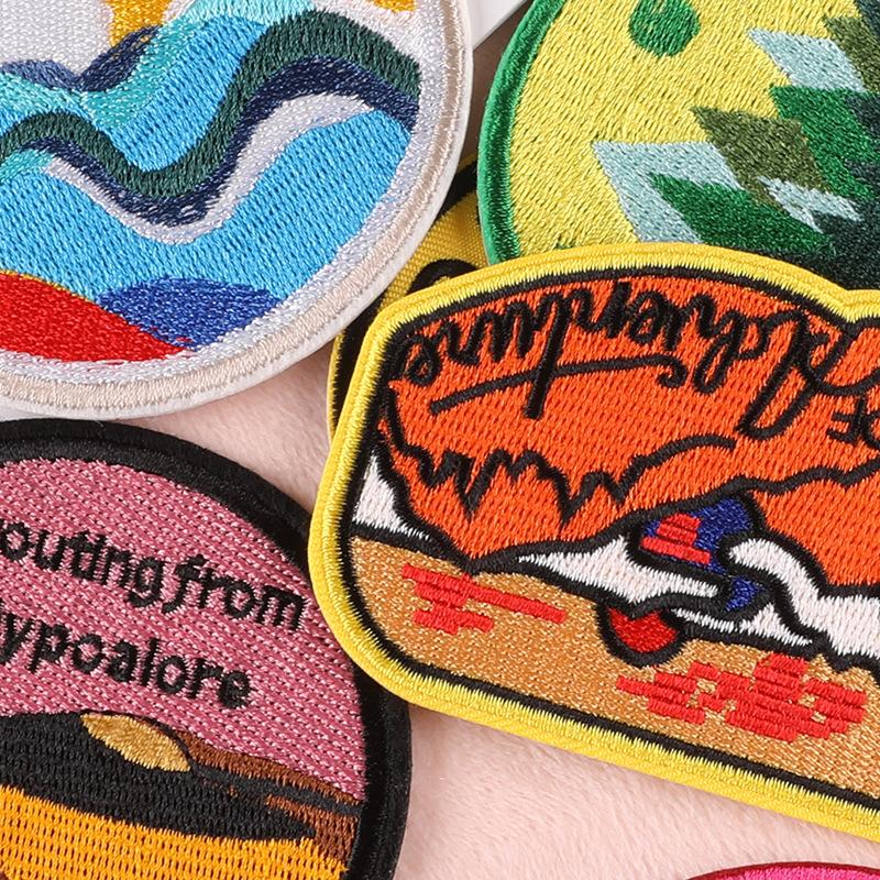 Embroidery Logo Round Badge Source Clothing Accessories DIY Patch Badge Embroidery Cloth Sticker
