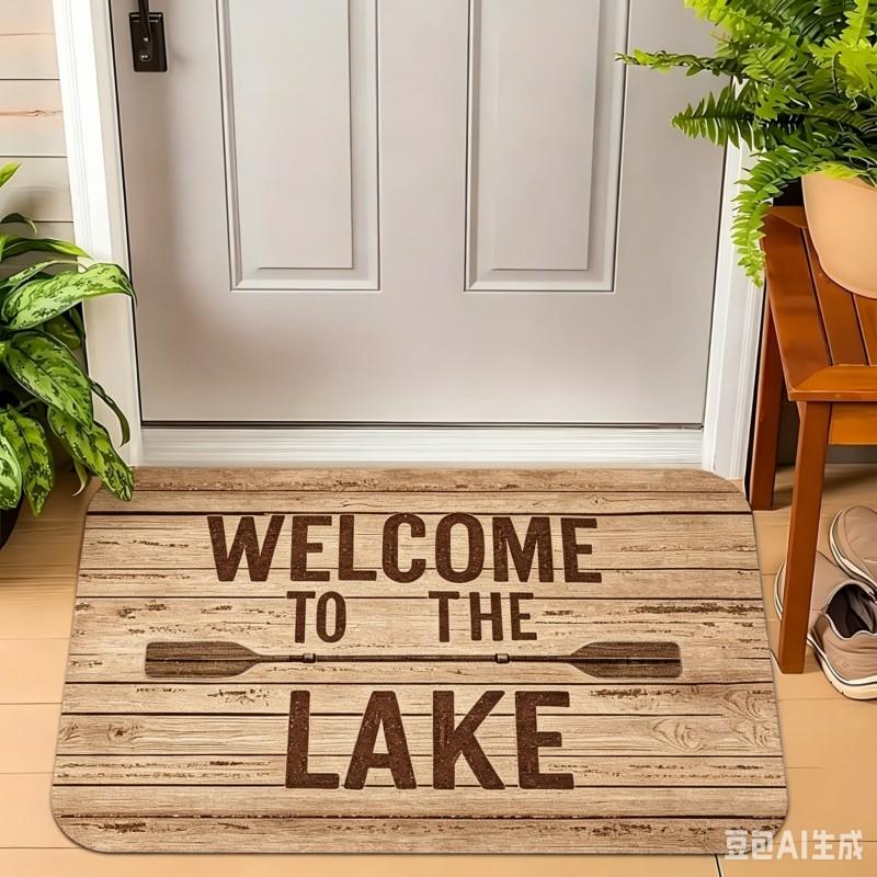 Modern Lake House Style Carpet Retro Wood Pattern Home Entrance Floor Rug Bedroom Toilet Floor Foot Pad Mat Anti Slip Mats