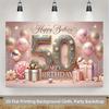1 piece of 2D background fabric, a vibrant polyester background fabric for celebrating a 50th birthday with joy