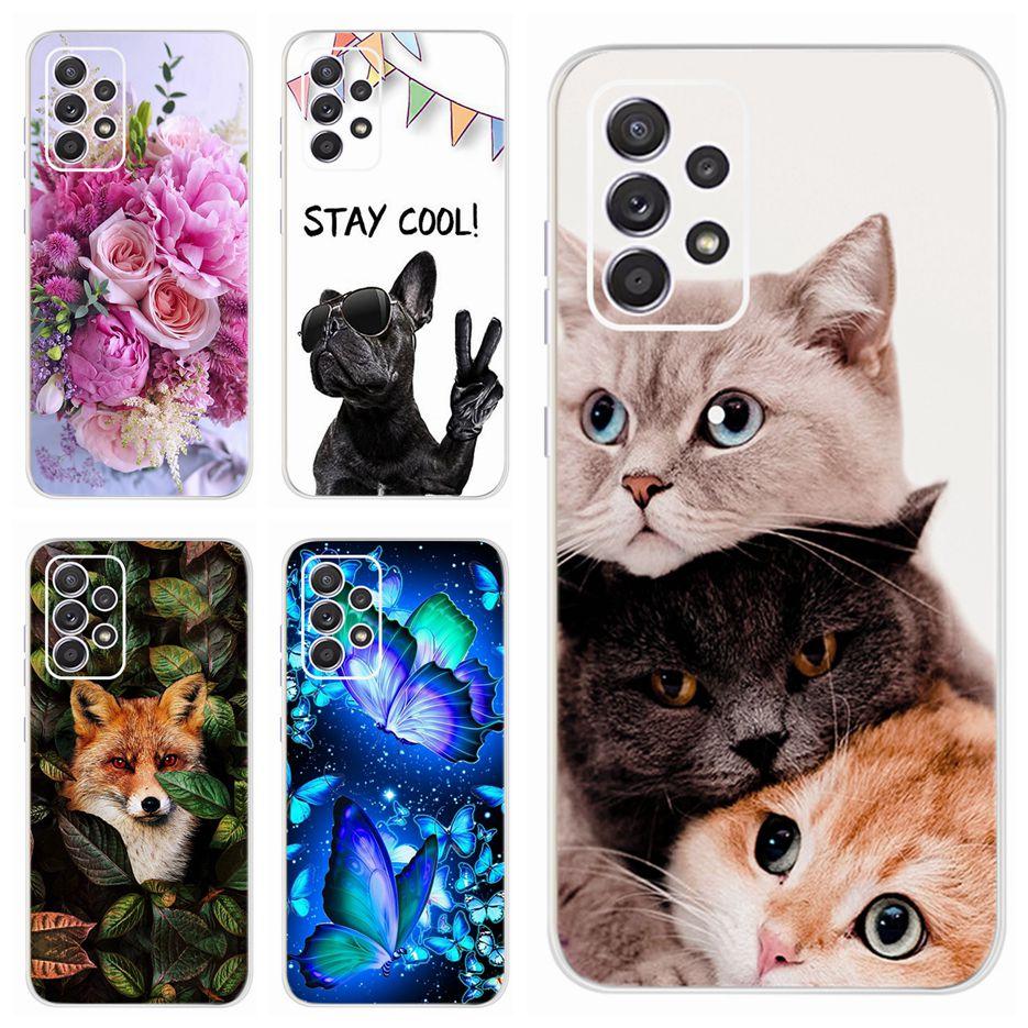Cute Cat Cover For Samsung Galaxy A32 Case SM-A325F Soft TPU Slim Fundas For Samsung A32 A 32 5G A326B Phone Cases Coque Bumper