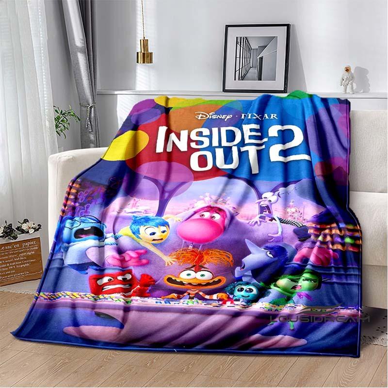 The Inside Out 2 Cartoon-themed Cute Printed Blanket Is A Warm and Cozy Gift Suitable for Both Adults and Children.