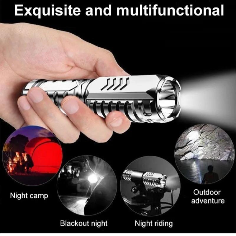 Home Multifunctional Emergency Mini Long Range Rechargeable Flashlight Strong Light-low Light-sharp Multi-functional Waterproof