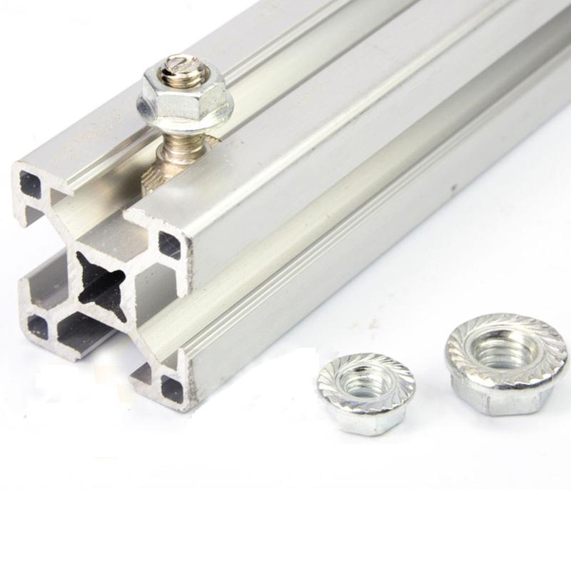 Eu Standard 20 30 40 45 Series T Shaped Hammer Bolt Aluminum Profile Accessories T Shaped Bolt Nut + Flange Nut M5 M6 M8 M10