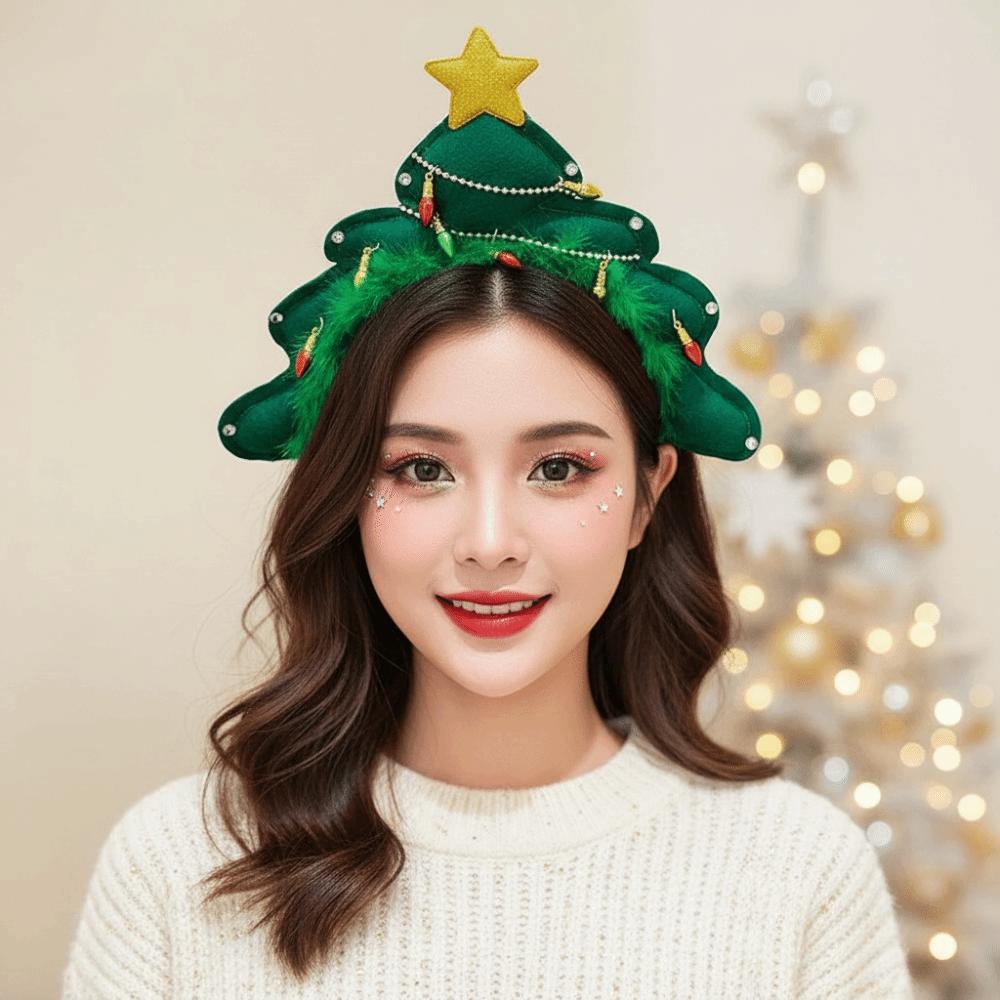 Vibrant Colors Reindeer Hairband Plush Texture Holiday Headwear Winter Celebration