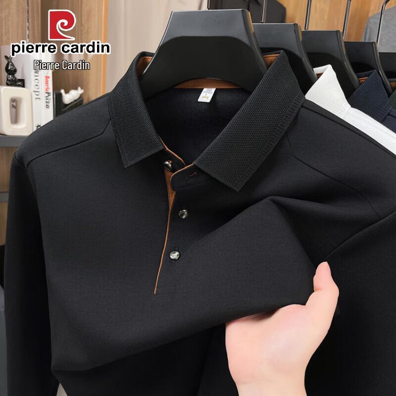 Pierre Cardin Мужская свободная рубашка-поло с длинным рукавом