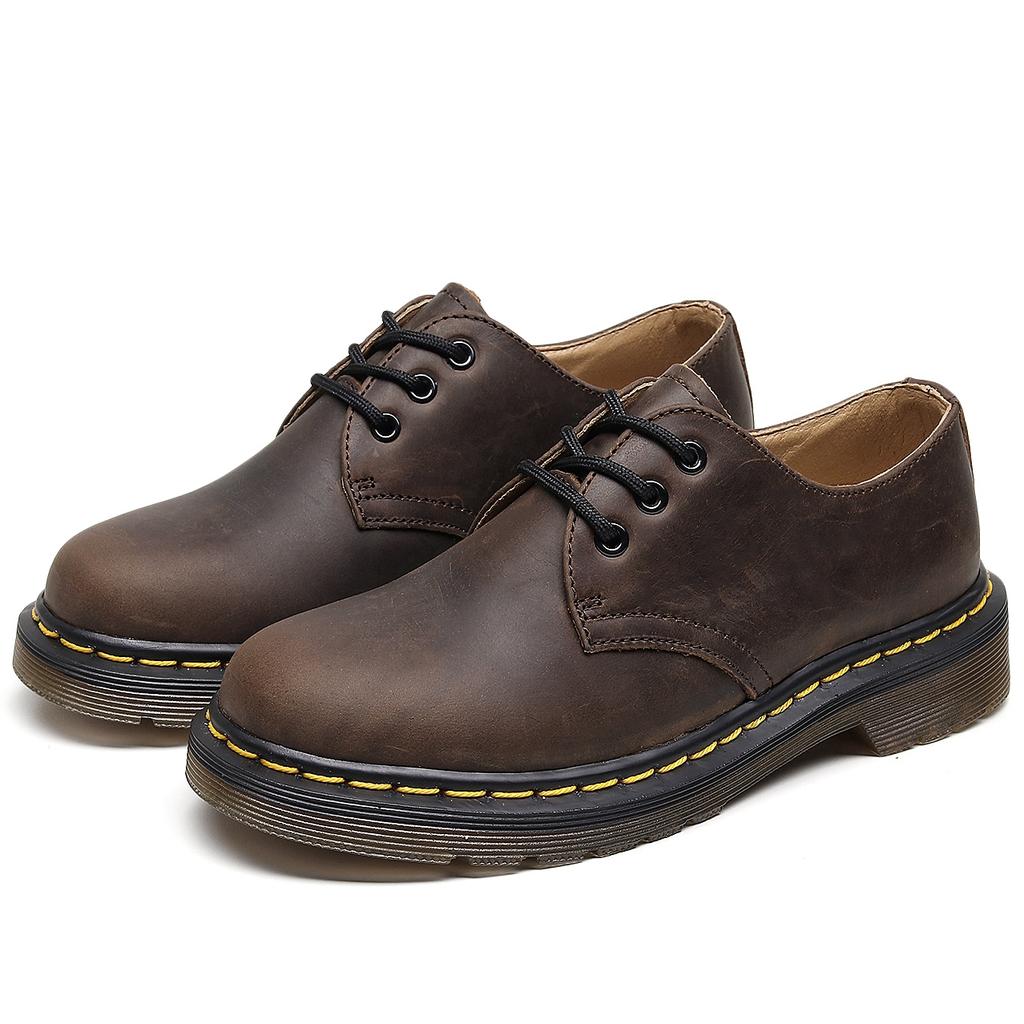 Fashion New Unisex Cowhide Work Shoes for Men and Women Men's Casual Leather Shoes Platform Outdoor Homework Women's Shoes Large Size