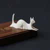 Настольные Хэллоуинские Украшения 3D Печатный Кот-Призрак Друг на Стол, Милая Фигурка Котика для Жуткого Домашнего Офиса Декор Полки, Украшение Котенка, Вечеринка