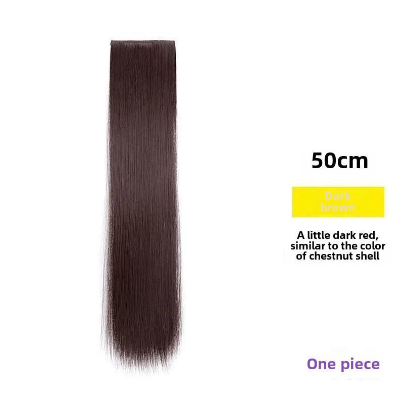 Women's Long Straight Seamless Hair Extensions - Three-Piece Invisible Wig Patch