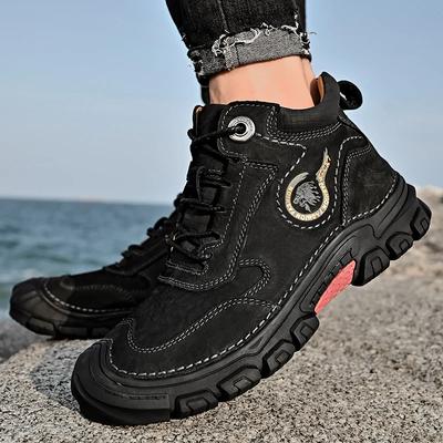 Мужские ботинки для альпинизма на открытом воздухе, роскошная мужская повседневная обувь ручной работы из натуральной кожи, удобные нескользящие кроссовки для походов, зимние ботинки