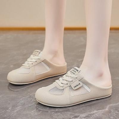 Модная сумка голова полутапочки женские для улицы модные трендовые летние новые повседневные сетчатые мягкая подошва