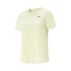 Li Ning Fitness Series Solid Color Comfortable Simple Round Neck Breathable Short Sleeve T-Shirt Women Tops Ether-Yellow ATSV560-2