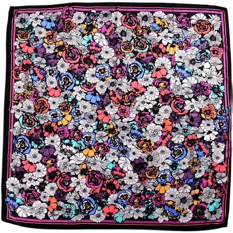 [BYSIFA] Бренд Черный Женский Шелковый Шарф Новый 90*90см Матовый Сатин Квадратные Шарфы Модные Аксессуары Весна Осень Шелковый Шарф